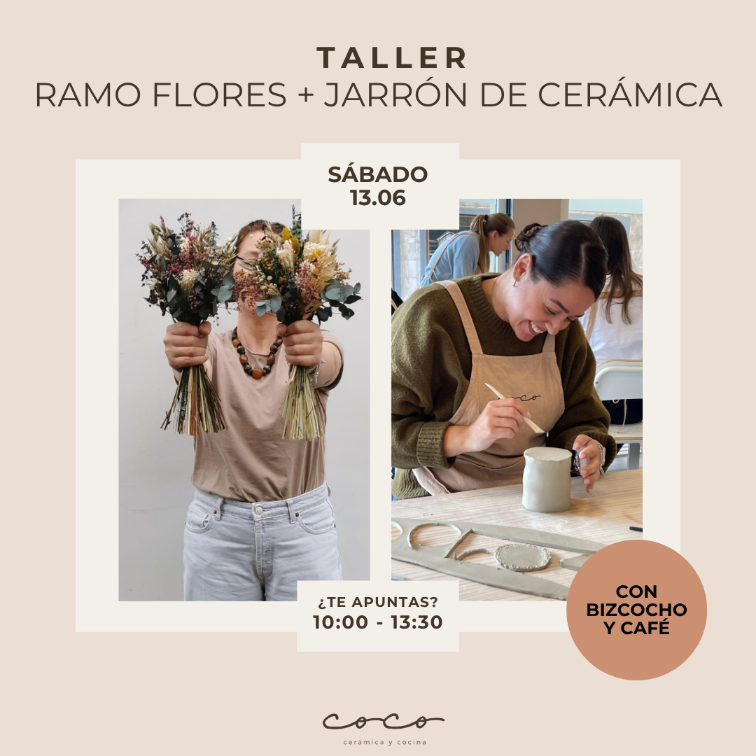 RAMO FLORAL + JARRÓN CERÁMICA 13.06