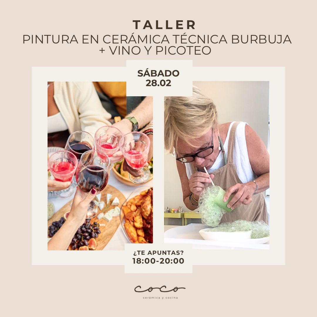 PINTURA EN CERÁMICA + VINO Y PICOTEO 28.02